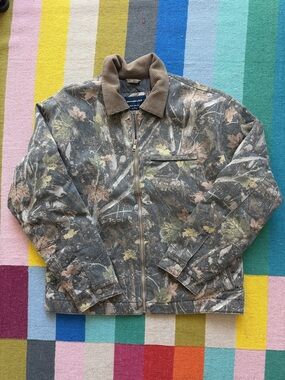 Abercrombie & Fitch Men's Camouflage Zip Jacket - Brown/Green quilted size large